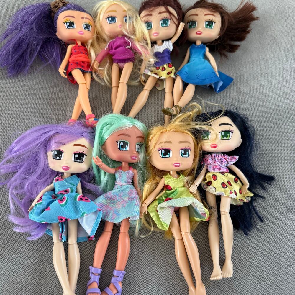 Boxy Girls Mini Dolls Lot of 8 Jay at Play Articulated Fashion Dolls Clothes